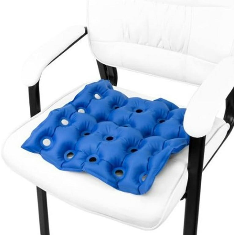 Inflatable Seat Cushions for Pressure Relief, Blue Wheelchair Air Cushion  for Bed Sore, Office Chair Cushion,Comfortable Waffle Pads,17.8x17.8inch