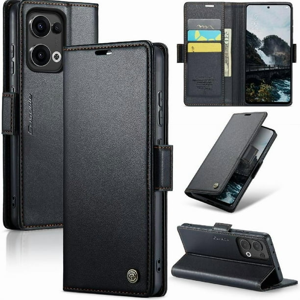 Funda tipo cartera OPPO Reno 13 5G con cierre magnético, RFID, tarjetero, soporte, carga inalámbrica