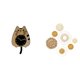 thumbnail image 1 of Reloj de pared,Reloj de pared decorativo con forma de gato para sala de estar silenciosa,Manualidades de pared,Decoración de pared colgante. Ratán tejido artesanal.,Juego de decoración de, 1 of 8