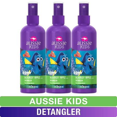 Aussie Kids Paraben Free Detanglers with Bloomin' Apple Scent, 8 fl oz, 3 Piece