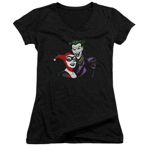 Batman Joker & Harley Junior Women's T-Shirt V-Neck Black