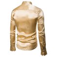 thumbnail image 2 of Men Long Sleeve Ruffle Dress Shirts Slim Fit Stand Collar Button Down Party Ball, 2 of 2