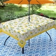 thumbnail image 4 of Lemon Outdoor Tablecloth with Umbrella Hole 60" x 120" Waterproof Zipper Table Cloth for Patio Table - Ideal Tablecloths for Picnics, Camping, and Yard Use, 4 of 6