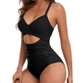 thumbnail image 2 of Traje De Baño De Una Pieza Traje de baño de una pieza Push Up para mujer Traje de baño de patchwork de color en contraste (XXL negro) Tmvgtek Para Estrenar, 2 of 9