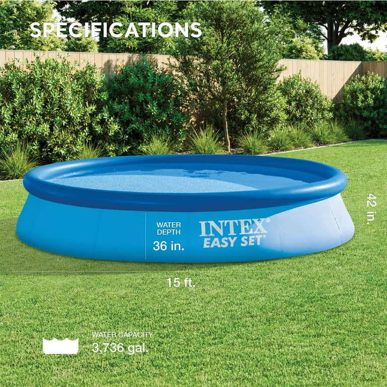 Intex Inflatable Easy Set Above Ground Pool with Quick Air
