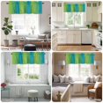 thumbnail image 6 of Sage Green Blue Valances for Windows, Rod Pocket Kitchen Valance Curtains - Soft & Washable Small Window Treatment for Living Room, Bathroom, Gradient Color Stripe 54x18inch, 1 Panel, 6 of 9