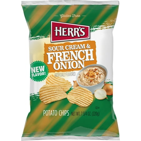 Herr's Sour Cream & French Onion Flavored Ripple Potato Chips 7.75oz