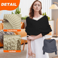 thumbnail image 3 of Knitted Scarf with Sleeves for Women,2026 New Knit Wrap Sweater Shawl Crochet Tops Cape Blanket for Autumn Winter , Multifunctional Knitted Sweater Scarf, 3 of 7