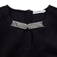 thumbnail image 3 of Women's Plus Size Casual Party Hollowed-Out Dress Leaf Sleeve Rhinestone Dress, 3 of 8