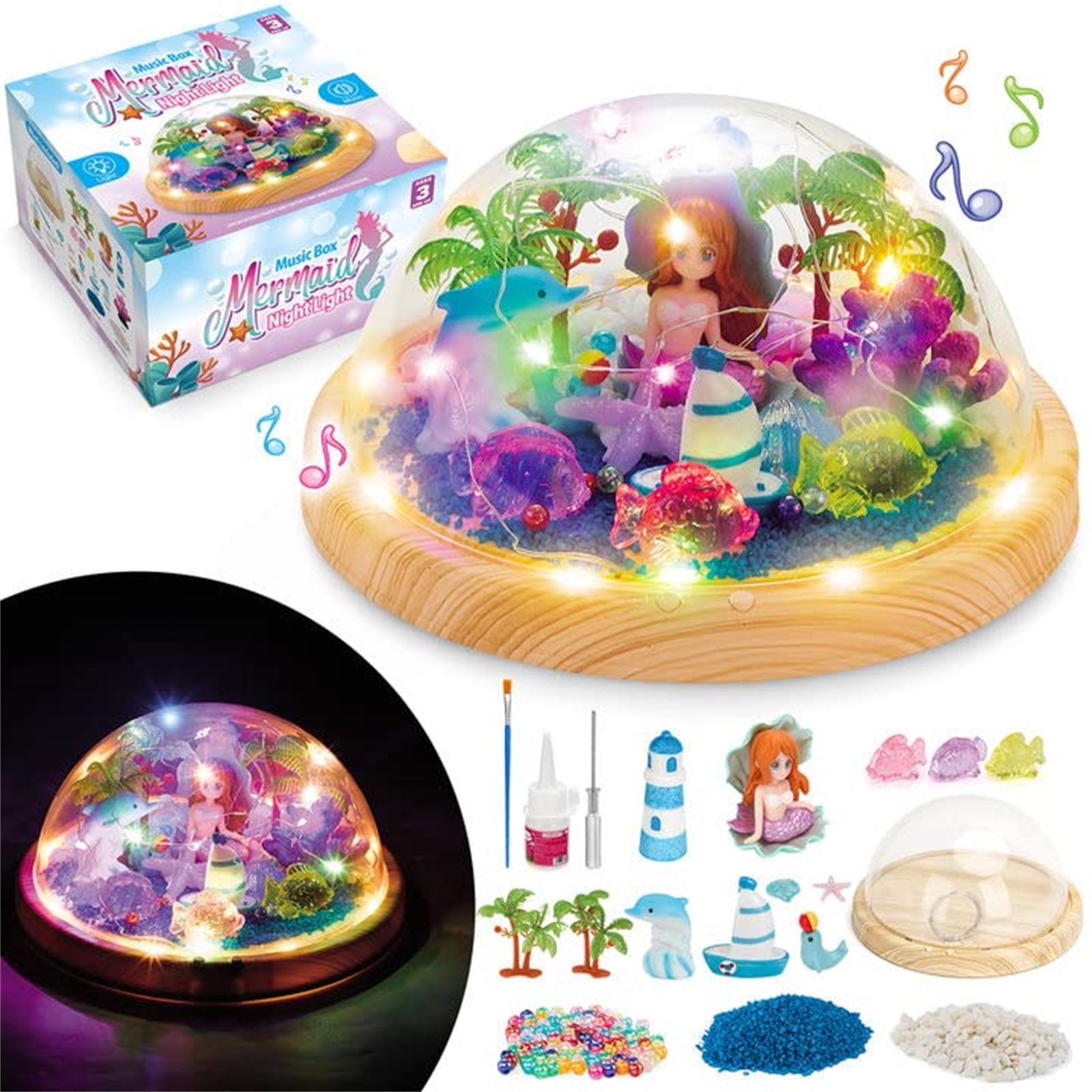  Mermaid Toy Lantern Night Light Craft Kit, Birthday Gifts for  Kids, DIY Mermaids Arts and Crafts, Gift for Girls Ages 3 4 5 6 7 8-12  Years, Stem Toys : Clothing, Shoes & Jewelry
