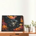 thumbnail image 4 of Balery Colorful Floral Black Dog Pattern Canvas Decorative Picture – 30x40in Premium Wall Art, Modern Canvas Print for Home Decor（Horizontal）, 4 of 6
