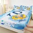thumbnail image 4 of Feelyou Shark Letter S Queen Sheet Sets for Boys, Ocean Sealife Bed Set for Bedroom, Blue, 4-Piece, 4 of 5