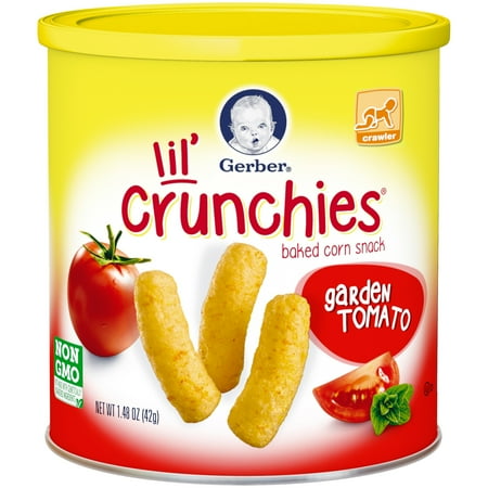 Gerber Graduates Lil' Crunchies Baked Whole Grain Corn Snack, Garden Tomato, 1.48 oz