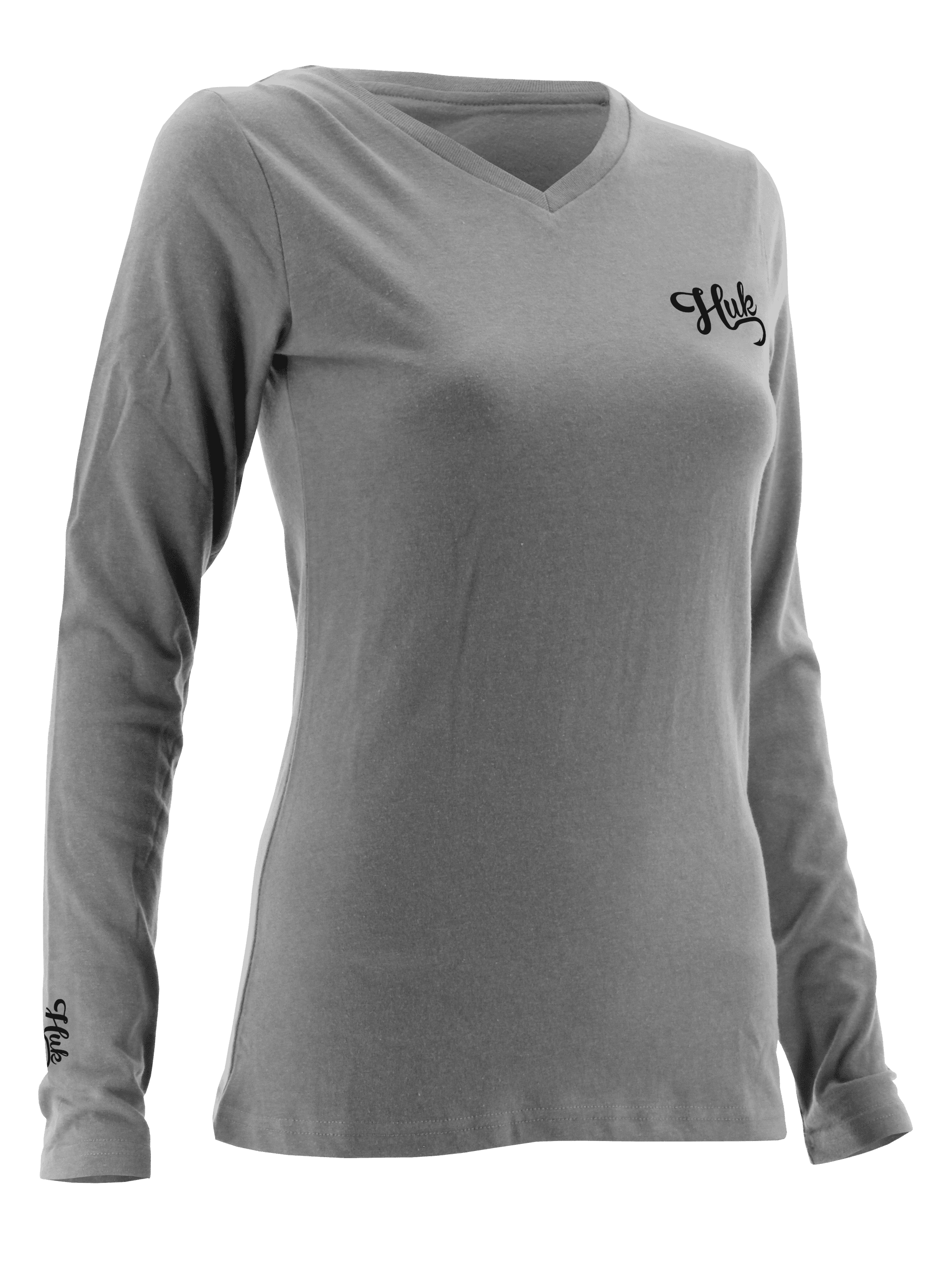 Huk - huk women's logo long sleeve tee, grey, small - Walmart.com - Walmart.com