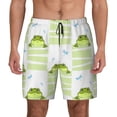 thumbnail image 2 of Picia Frogs and Dragonflies pattern Mens Swim Trunks with Compression Liner Stretch Beach Shorts Quick Dry with Zipper Pockets No-Chafing Board Shorts-, 2 of 9