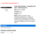 thumbnail image 2 of Front Steering Damper - Compatible with 2003 - 2009 Hummer H2 2004 2005 2006 2007 2008, 2 of 2