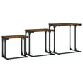thumbnail image 5 of vidaXL Nesting Coffee Tables 3 pcs Smoked Oak Engineered Wood, 5 of 5