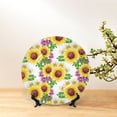 thumbnail image 6 of Picia Sunflowers Pattern Bone China Decorative Plate – Wall Decor with Stand and Adhesive, Elegant Ornament for Living Room, Office, or Entryway-6in, 6 of 6