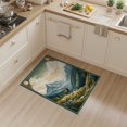 thumbnail image 2 of ODIKA 3'x5' Washable Accent Rug Vintage Cloud Mountain Panorama With Hunting Elk And Ornate Frame for Bedside, Nursery Room, Pet Friendly & Non-Shedding, 2 of 7