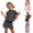 Black, variant on Girls Summer Outfit 2 Piece Set - Striped T-Shirt with Matching Shorts Casual Sporty Kids Clothes for Toddler Youth Ages 1-10(Black/100)