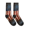 thumbnail image 4 of Women's Men's Retro Old America Flag Colorful Novelty Pattern Crew Athletic Socks, 4 of 7