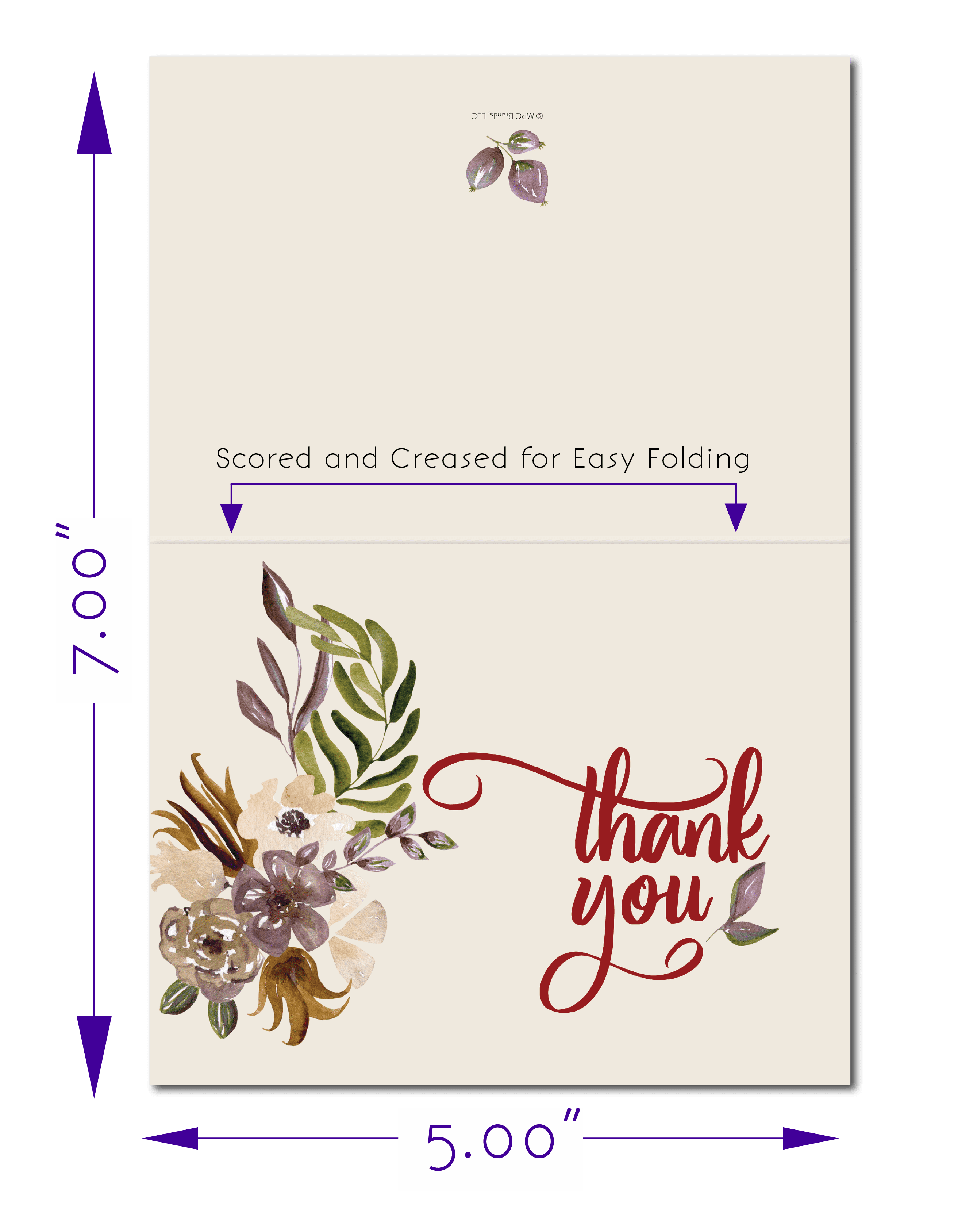 50 Funeral Sympathy Bereavement Thank You Cards With Envelopes (Fall Flowers)