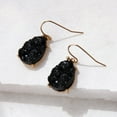 thumbnail image 3 of Humble Chic Gold and Black Druzy Earrings for Women Dangle - Black Sparkly Earrings, 3 of 9