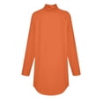 thumbnail image 5 of LISTHA Turtlenecks for Women Top Long Sleeve Lightweight Loose Fit Tshirts Oversized Fashion Shirts with Hem Orange 3L, 5 of 5