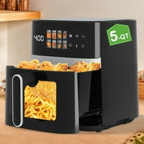 FANRUINA 5QT Air Fryer, 8-in-1 Air Fryer Oven Oilless Cooker, Electric Hot Oven with Digital LED Touchscreen, 8 Preset Cookings, Visible Window, Black