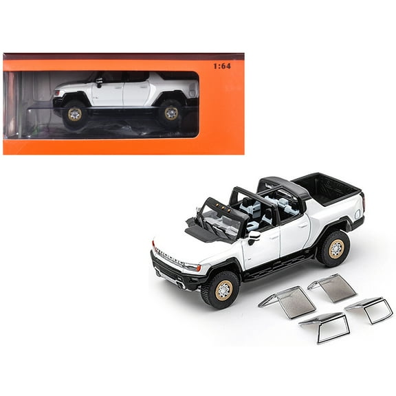 2022 GMC Hummer EV Pickup Truck White 1/64 Diecast Model Car by GCD