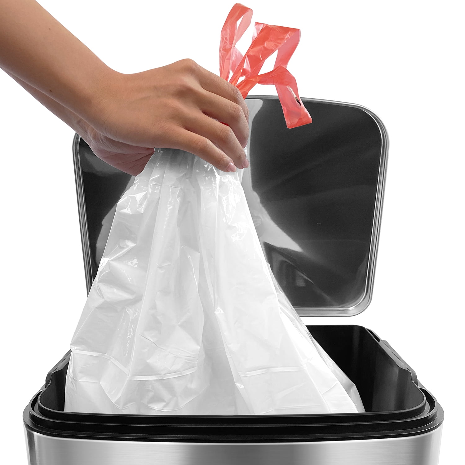 Innovaze 10.6 Gallon White Kitchen Trash Bags with Drawstring (180-Count)