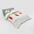 thumbnail image 2 of Ambesonne Christmas Bedding Set 4 Pcs, Ornaments and Berries, Queen, Beige and Red, 2 of 2