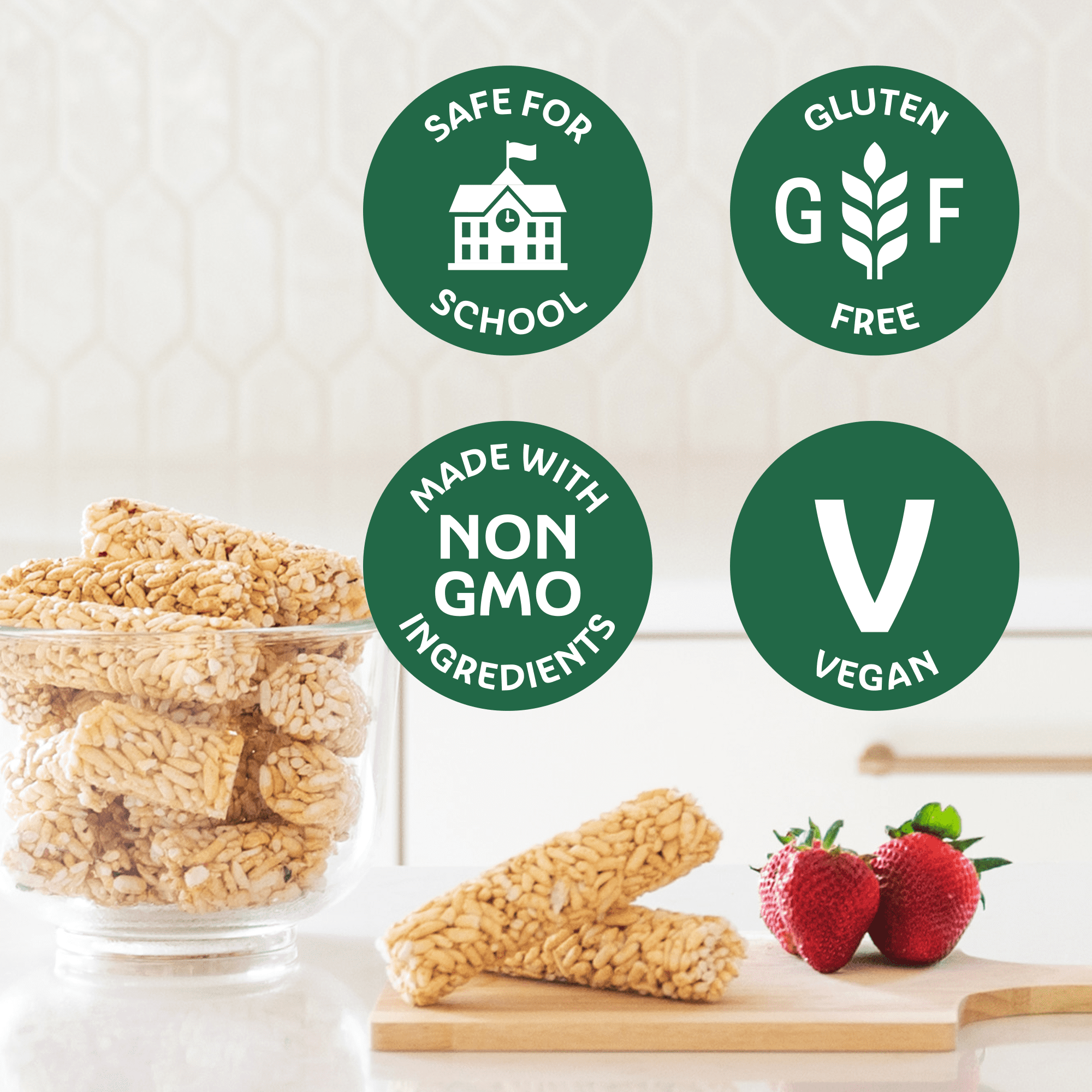Friendly Grains Crunchy Rollers Classic White Rice, Allergen Free, Gluten-Free, 12 Packs of 9