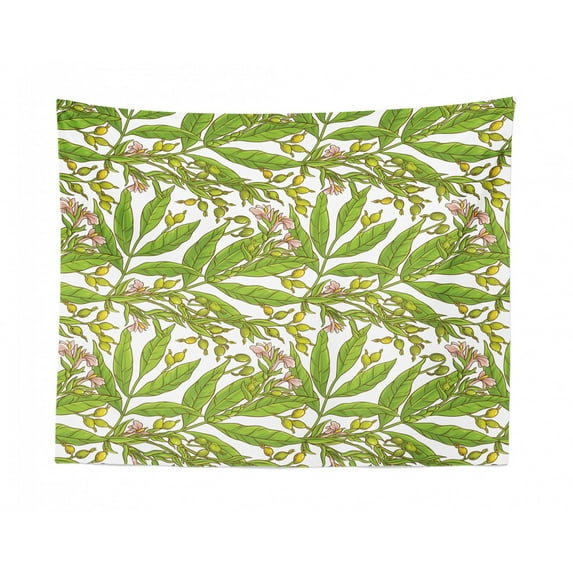Daisy Tapestry, Chamomile Blossoms Field Flourishing Spring Petals in The Park Garden Motif, Fabric Wall Hanging Decor for Bedroom Living Room Dorm, 2 Sizes, Orange Dust Green, by Ambesonne
