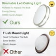 thumbnail image 5 of Depuley 13" Flush Mount Ceiling Light Round Close to Ceiling Light Brushed Nickel Ceiling Light Fixture for Living Room Bedroom Kitchen Dining Hallway Closet, 5 Color Adjustable, 32W, 5 of 8