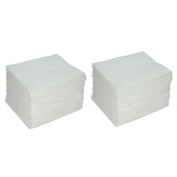 AABACO Oil Only ABSORBENT PADS  Light Weight Sheets 200ct Per Pack 15 x 17 Inch LightWeight Absorbing Sheets for OIL and FUEL SPILLS  Repels Water 24 Gallon Absorbency  Cleanup & Automotive 400