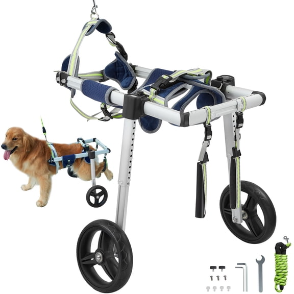 XPOPR 2 Wheels Pet Wheelchair for Back Legs - Medium Adjustable Dog Wheelchair/Cart, Made of Aerospace - Grade Aluminum Alloy.