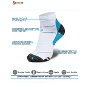 Spencer 5 Pairs Compression Socks for Women and Men, 10-20 mmHg Low Cut Athletic Running Gym Ankle Socks for Plantar Fasciitis, Heel Foot Pain Relief Arch Support S/M,5 Colors