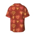 thumbnail image 2 of Easygdp Flower Hearts Men's Casual Short-sleeved Shirt with Pocket and Button Suitable for Beach Vacation Leisure - Small, 2 of 7