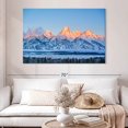 thumbnail image 2 of Elephant Stock Frozen Grand Tetons Wall Art - Horizontal Canvas Wall Art - Living Room Wall Decor - Nature Canvas - Orange And Blue Decor - 51" x 34", 2 of 4