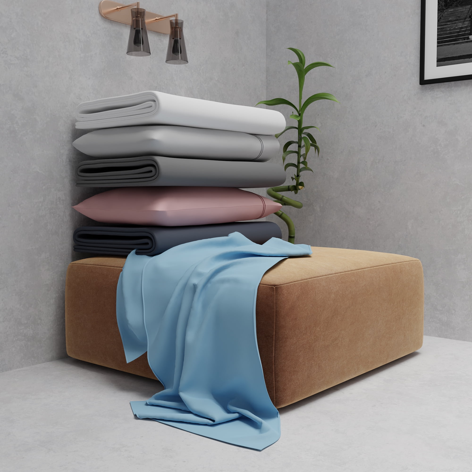 Color Sense Cotton Rich Jersey Bedsheet Set, Super-Soft & Cozy Knitted, 3-Piece Twin White
