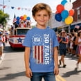 thumbnail image 2 of Tisuna Boys Patriotic Graphic Tees Cartoon Print Short Sleeve Crew Neck Tops Fashion Comfortable Little Children Youth Festival Party Stylish Shirts Size 2-3 Years Blue, 2 of 4