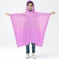 thumbnail image 2 of Yuncity Boys Girls Raincoat Plain Color Buttoned Thick Poncho Rain Ponchos Waterproof Rain Jacket One Size, 2 of 5