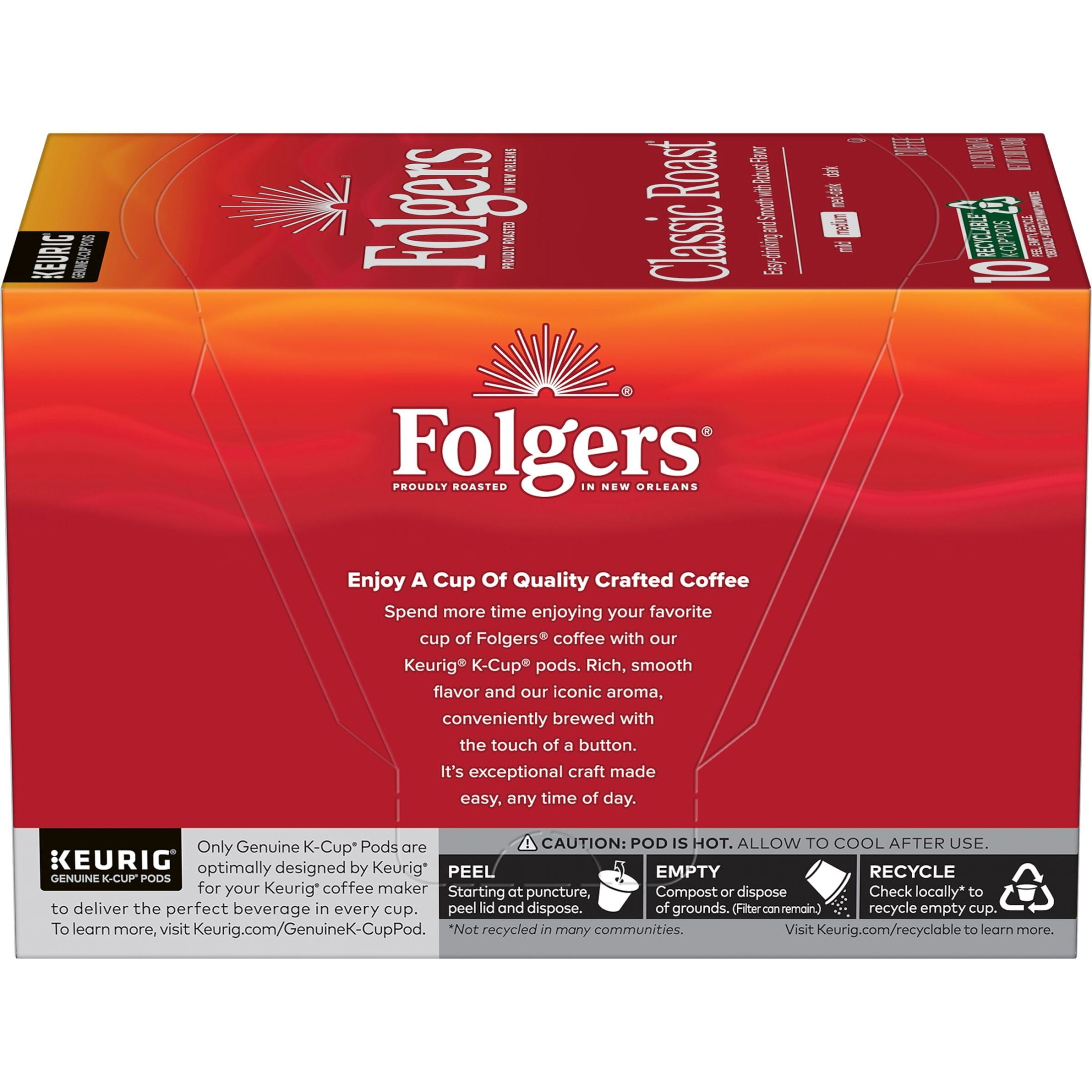 (6 pack) Folgers Classic Roast Medium Roast Coffee, Keurig K Cup Pods, Limited Edition Design for America’s 250th Anniversary, 10 Count Box