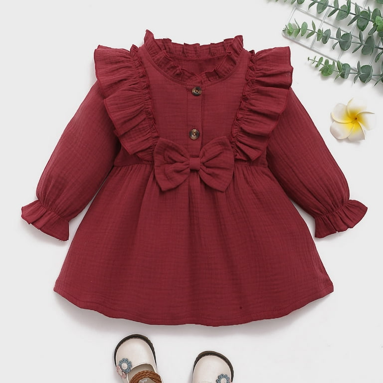 Newborn burgundy hot sale dress