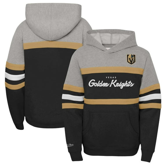 Youth Mitchell & Ness-Black Vegas Golden Knights Head Coach Pullover Hoodie