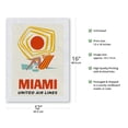 thumbnail image 2 of Miami Florida - United Air Lines - Vintage Airline Travel Poster c.1962 - Japanese Unryu Rice Paper Art Print (Unframed) 12 x 16 in, 2 of 4