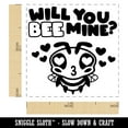 thumbnail image 2 of Will You Bee Mine Self-Inking Rubber Stamp Ink Stamper - Lime Green Ink - Small 1 Inch, 2 of 7
