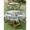 thumbnail image 3 of Outdoor Tablecloth with Umbrella Hole and Zipper, Easter Eggs Round Table Cloth 54 Inch Waterproof Tablecloth, Tulip Green Plaid Spring Bunny Butterfly Flower Picnic Table Cover for Patio Camping, 3 of 7