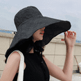 thumbnail image 3 of Sombrero de sol para mujer, de ala ancha, con protección solar UPF 50+, plegable, para playa, para verano, 3 of 5
